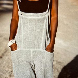 Linen Sage Green Romper/Jumpsuit